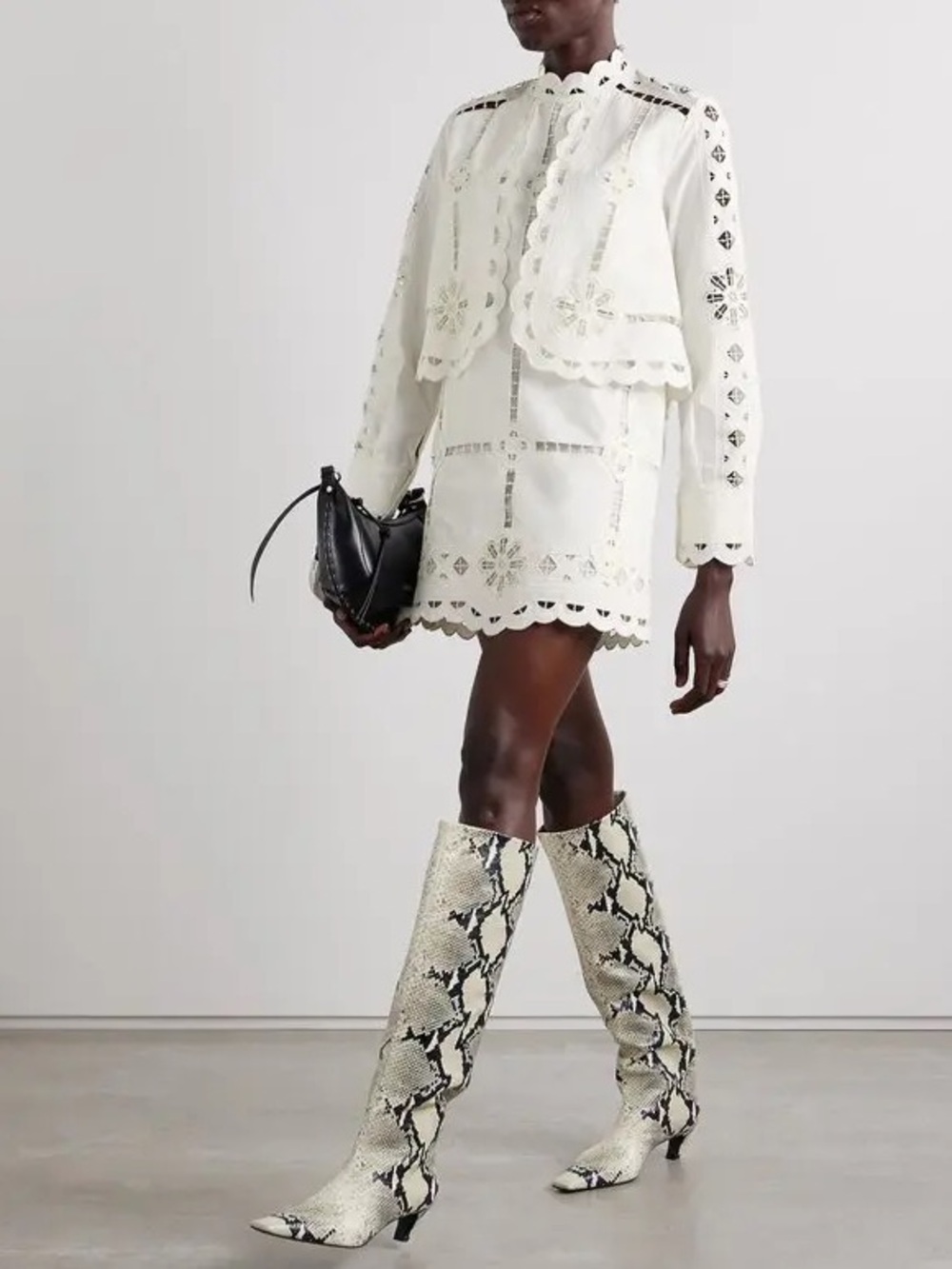 NWT Isabel Marant Praline Broderie Anglaise Cotton Mini Dress Sz 42
